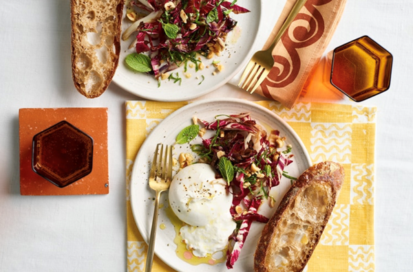 Burrata, chargrilled radicchio and hazelnuts