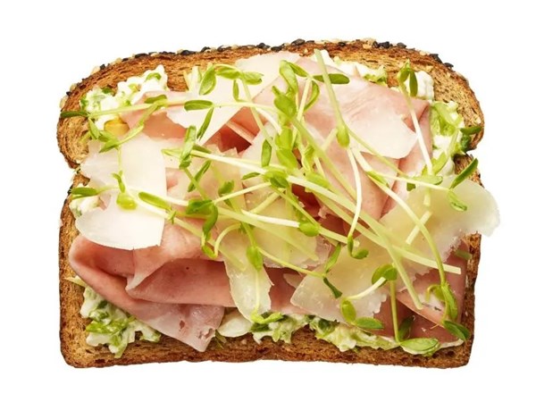 Burrata-mortadella toast