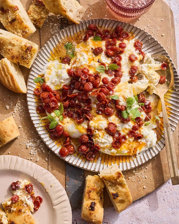 Burrata pepperoni dip