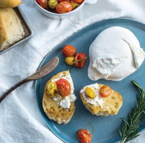 Burrata with cherry tomato confit