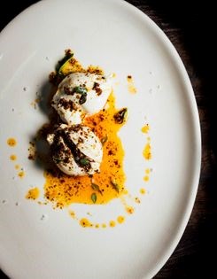 Burrata with chilli oil + Thai basil