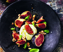 Burrata with Turkish figs, hazelnuts & honey