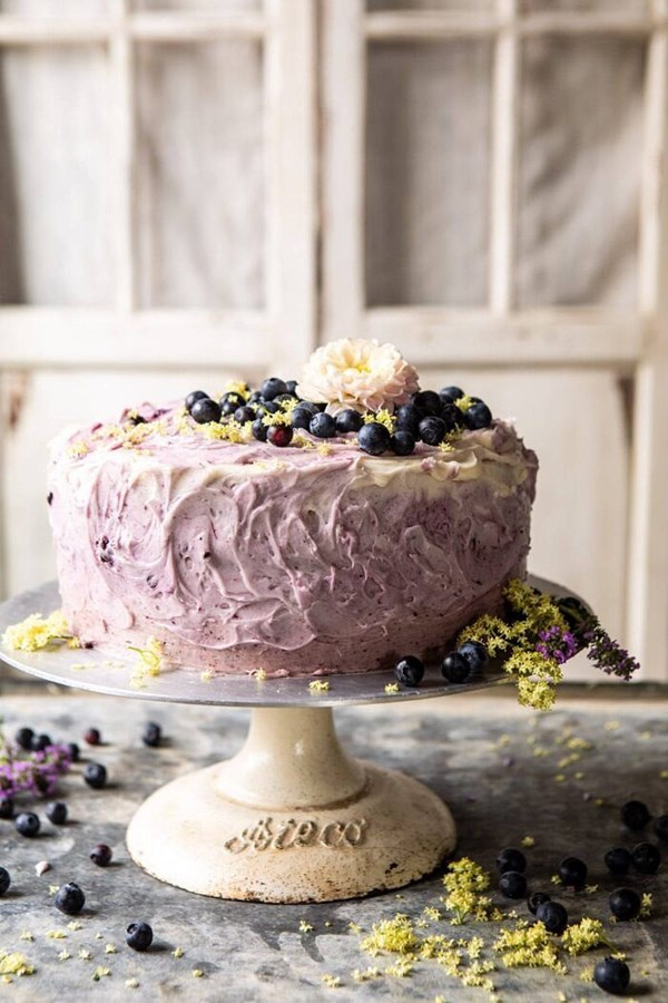 Bursting blueberry lemon layer cake