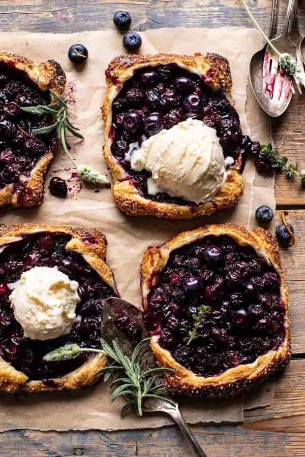 Bursting blueberry lemon thyme tarts