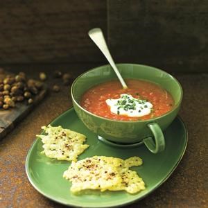 Bush tomato soup with Parmesan crisps