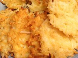 Butter and blue potato pancakes