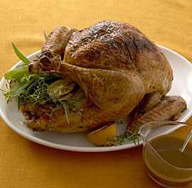 Butter-and-herb roasted turkey with Madeira jus