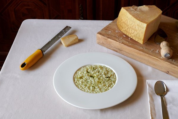 Butter and sage carnaroli risotto with lime and Grana Padano