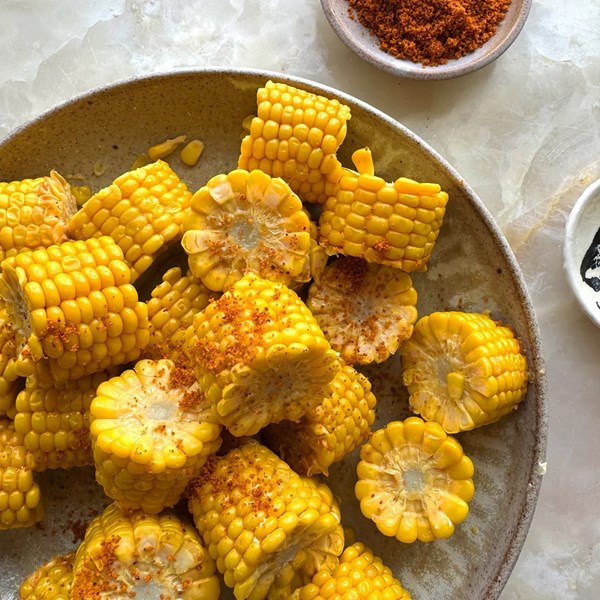 Butter bath corn with gunpowder