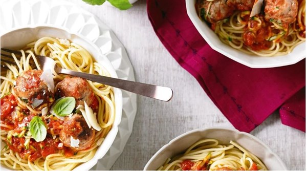 Butter bean 'meatballs' with spaghetti