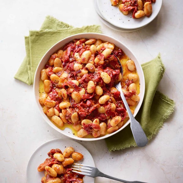 Butter beans, paprika and piquillo peppers