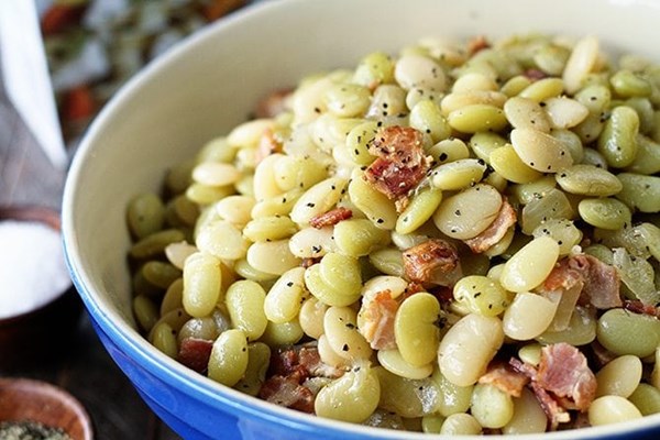 Butter beans with bacon