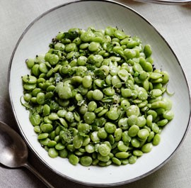 Butter beans with butter, mint, and lime