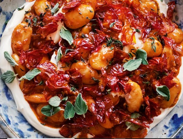 Butter beans with roasted cherry tomatoes