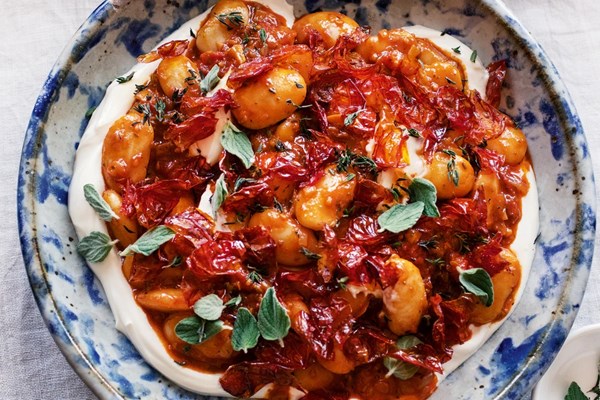Butter beans with roasted cherry tomatoes 