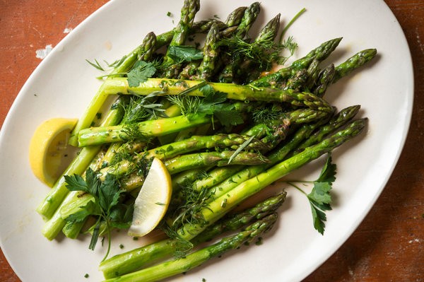Butter-braised asparagus
