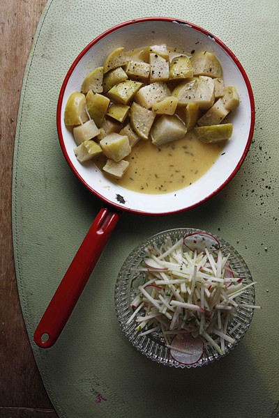 Butter-braised kohlrabi