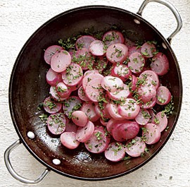 Butter-braised radishes