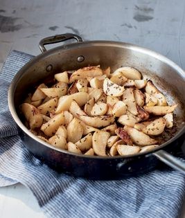 Butter-braised turnips with caraway