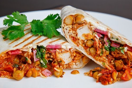 Butter chicken burritos