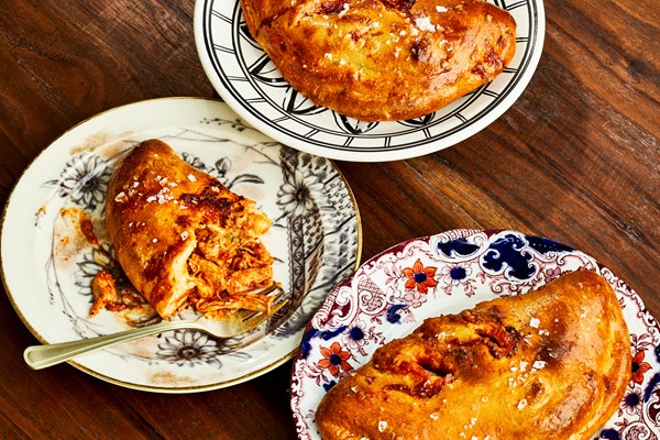 Butter chicken calzones