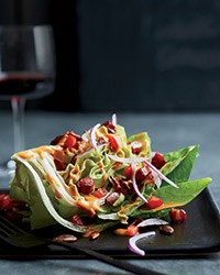 Butter lettuce salad with tomato vinaigrette