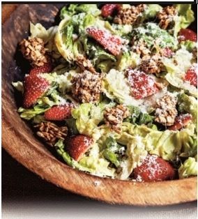 Butter lettuce with blue cheese and strawberry mostarda