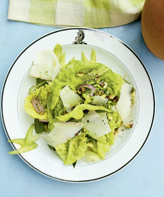 Butter lettuce with celery, pistachio & pecorino Toscano