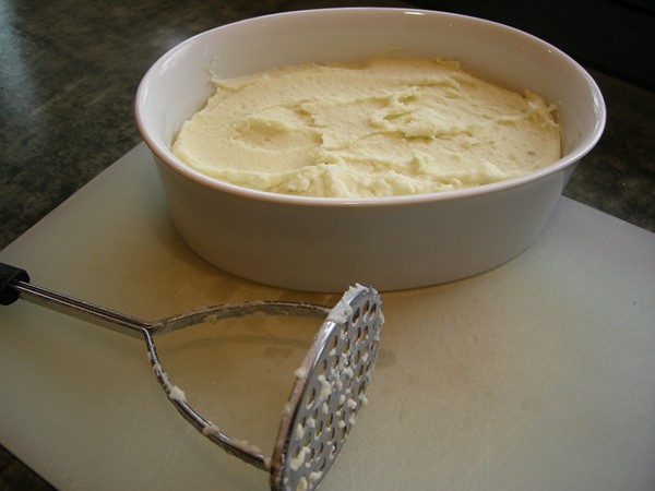 Butter mashed Yukon Gold potatoes with Parmesan