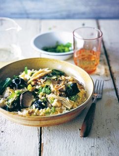 Butter miso mushroom risotto