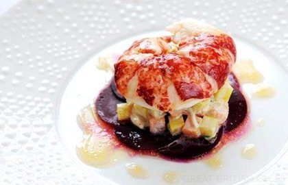 Butter poached Isle of Wight lobster with garden beetroot and Russian salad
