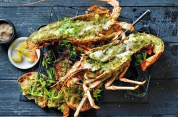 Butter-roasted lobster with native greens