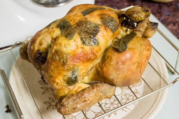 Butter, sage & lemon roast chicken
