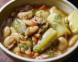 Butterbean, leek & ham hock stew