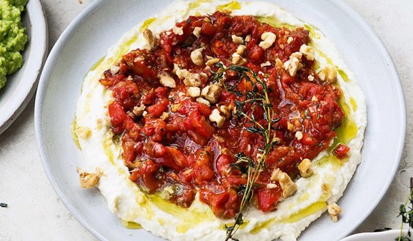 Butterbean mash with muhammara