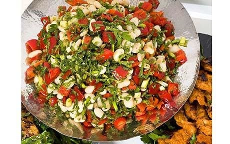 Butterbeans with sweet chilli sauce and fresh herbs