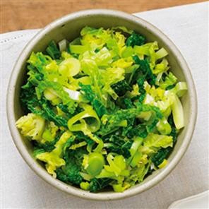 Buttered cabbage and leeks