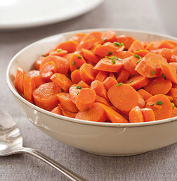 Buttered carrots with orange and parsley