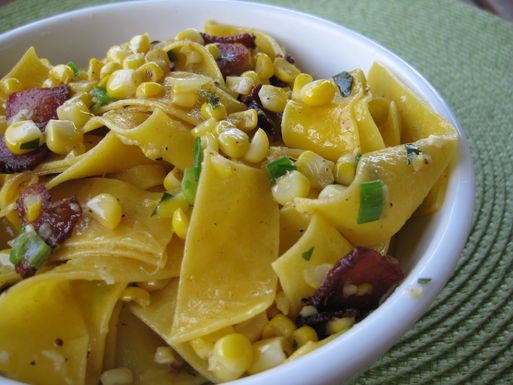Buttered corn and noodles