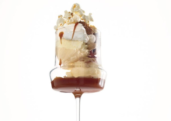 Buttered-popcorn ice cream sundae