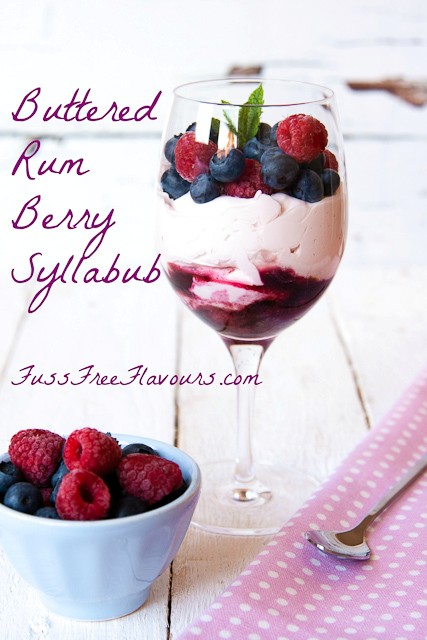 Buttered rum berry syllabub
