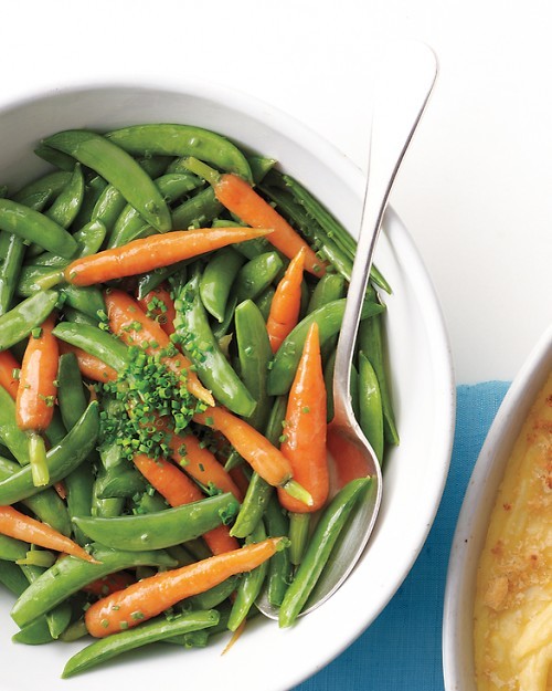 Buttered snap peas and carrots