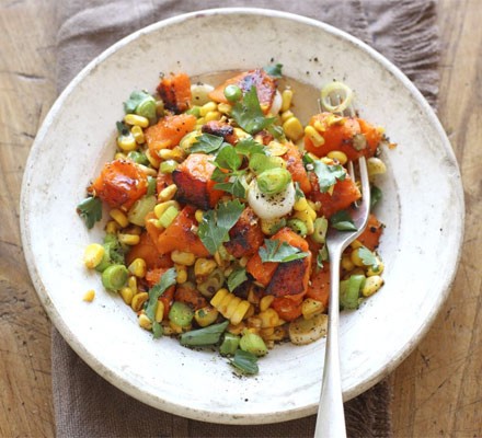 Buttered sweetcorn and squash