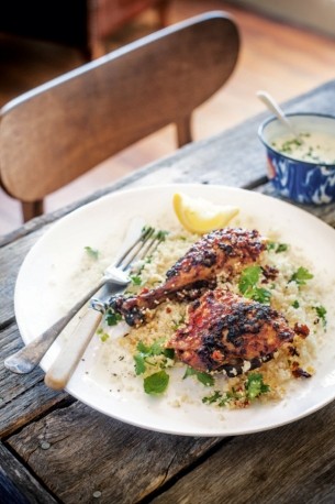 Butterflied chicken with harissa