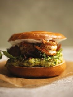 Butterflied chilli langoustine bagel