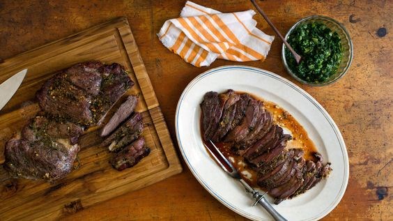 Butterflied leg of lamb with lemon salsa verde