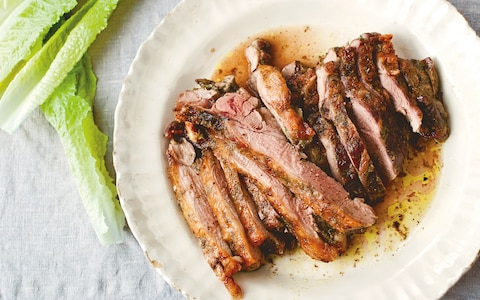 Butterflied leg of lamb with sekanjabin