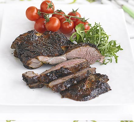 Butterflied leg of lamb with smoked paprika marinade