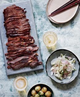 Butterflied red miso lamb