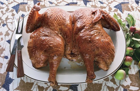 Butterflied turkey with fennel, sausage, and ricotta stuffing